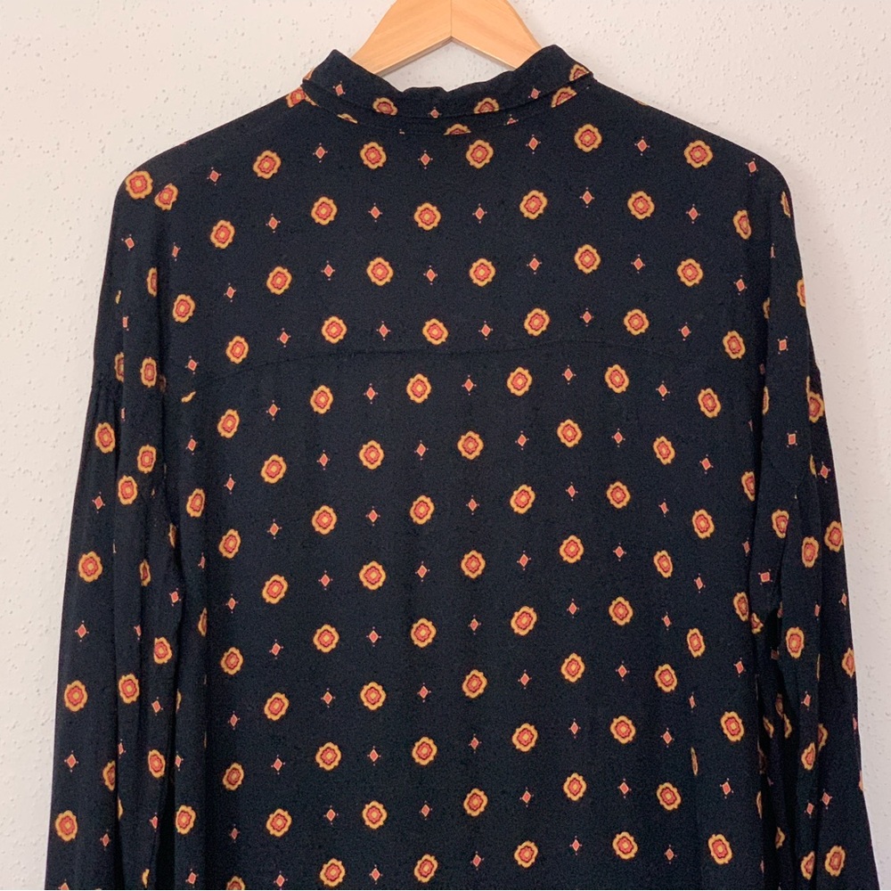Free People Movement Oversized Button Down Rayon Shirt Size S - Picture 9 of 11